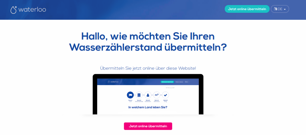 Screenshot Zählerstand Online Formular
